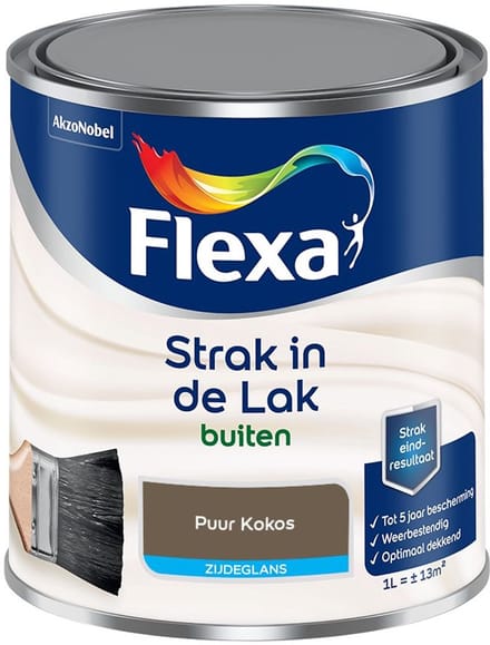 Flexa - Strak In De Lak Buitenlak Zijdeglans - Puur Kokos - Mengverf - 1 L