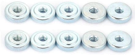 Dailygoods- Ecrou M5 - 10 Stuks - Plat Moleté - Roestvrij Staal - Zink Gecoat - Professionele Kwaliteit - Moer