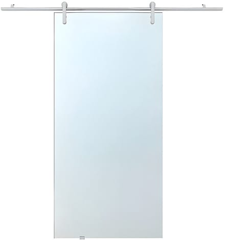Vente-unique Schuifdeur met opbouwsysteem CLEAVER - H205 x L73 cm - gehard glas