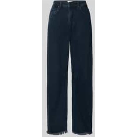 wide fit jeans met lyocell-aandeel met franjesrand