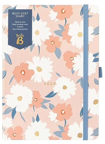 A5-weekplanner met Roze Bloemen | Dobbel Afsprakenplanner 2024