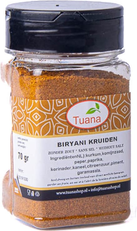 Tuana Kruiden - Biryani Kruidenmix - Bakje 50 Gram - Tuanashop - KP0029