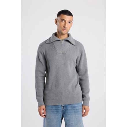 America Today Kent Halfzip Dark Grey Melange Größe: S | Pullover Outlet | Herren | Grau