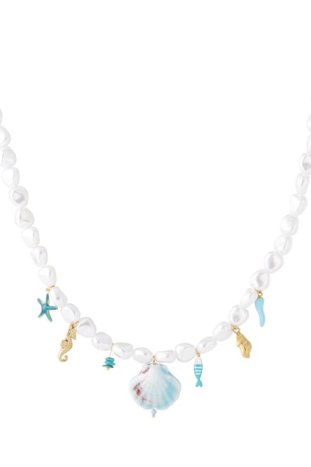 Kunstmatige parel kralen ketting Blauw