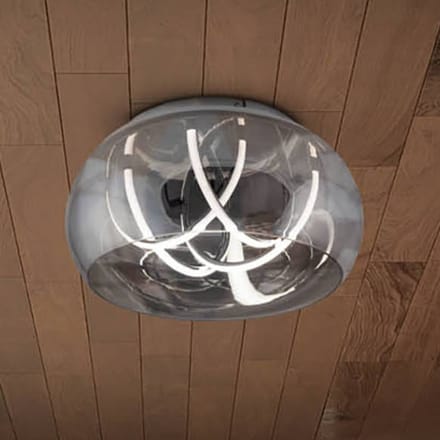 Näve LED plafondlamp Malou, glas, CCT, afstandsbediening