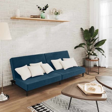 vidaXL - Slaapbank - 2-zits - fluweel - blauw