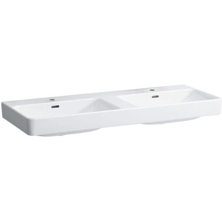 LAUFEN Pro S double washbasin 130 cm undercounter, with tap hole H8149680001041
