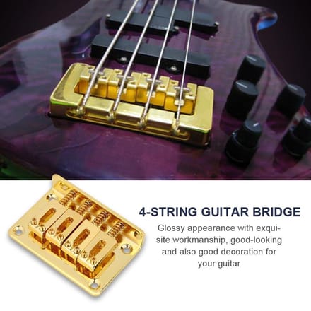 4-snarige Vaste Brug Vervangingsonderdelen voor Sigarendoos Elektrische Gitaren Bass Ukulele(Goud) black