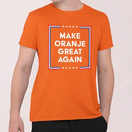 Oranje WK-EK T-shirt Make Oranje Great Again S