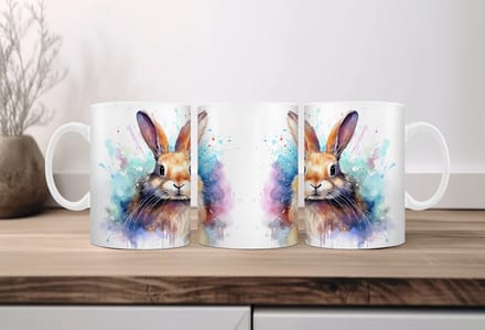 Auqarel koffiemok Konijn 2