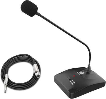 Zwanenhals Microfoon - Desktop Microfoon - Duidelijke Spraak - Aan/Uit Schakelaar - 18 Inch - Zwart