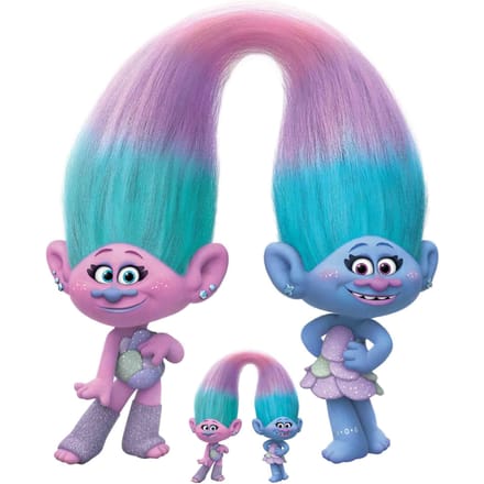 Trolls World Tour Zusjes Satijn & Chenile Oversized Kartonnen Uitknipsel