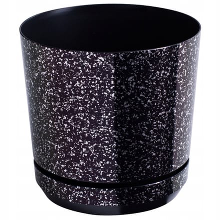 Decor Pot Zwart Marmer Ø 14 cm - Stijlvol en Duurzaam Kunststof
