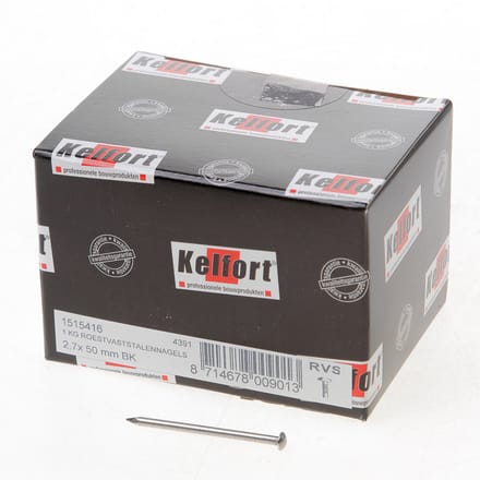 Kelfort draadnagel bombe kop RVS 2.7 x 50mm 1kg
