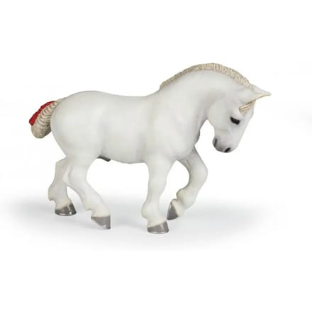 Beeldje Papo Percheron blanc