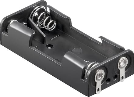 Goobay 2x AAA (Micro) batterijhouder, Soldeerstrip (U), zwart