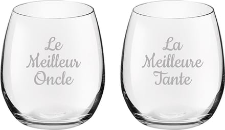 Drinkglas gegraveerd - 39cl - Le Meilleur Oncle & La Meilleure Tante