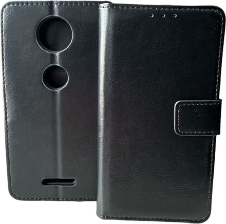 Portemonnee Book Case Hoesje Geschikt voor: Motorola One C Plus - Zwart