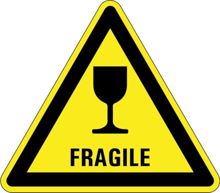 Waarschuwingsbord fragile - kunststof 300 mm
