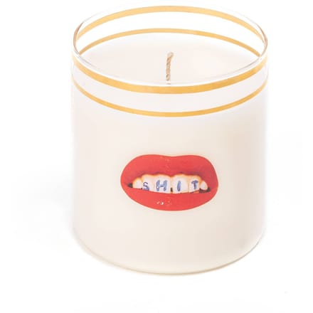 SELETTI glazen kaars Shit, hoogte 8,5 cm, was, veganistisch, glas