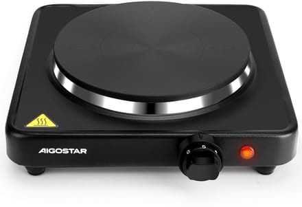 Aigostar GemPro - Electrische Kookplaat - Keramisch - 1 pit - 1500w - Zwart