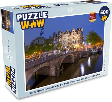 Puzzel De Papiermolensluis bij de Brouwersgracht in Amsterdam - Legpuzzel - Puzzel 500 stukjes