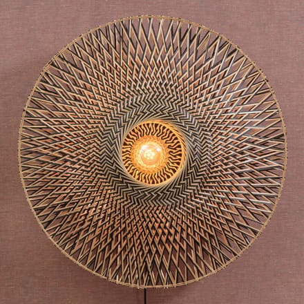 GOOD&MOJO Wandlamp Bali - Bamboe/Zwart - Ø87cm - Binnen Scandinavisch,Bohemian