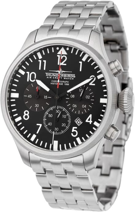 Thunderbirds "HISTORAGE 1956 CHRONO II" Pilotenhorloge Chronograaf Horloge Quartz 48mm