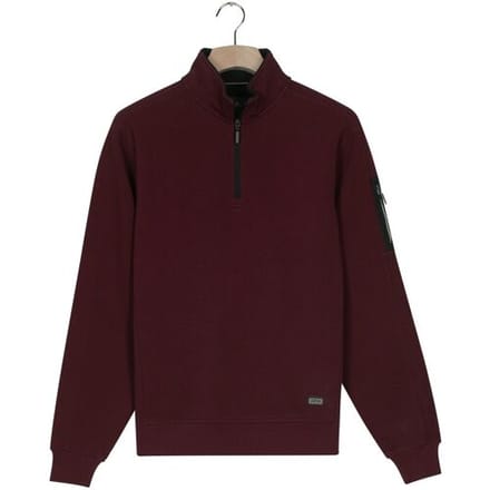 Baileys Trui Half Zip Piqué Interlock Sleeve Zip Pocket Deep Mauve / male