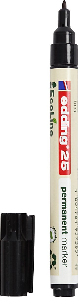 Edding EcoLine marker 25, afm 25, lijndikte 1 mm, zwart, 1 stuk