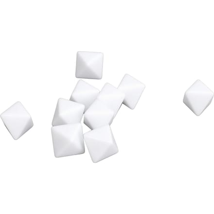30 stuks 8-zijdige blanco witte dobbelstenen voor bordspellen, lesgeven, plastic, multifunctionele doe-het-zelf dobbelstenen white
