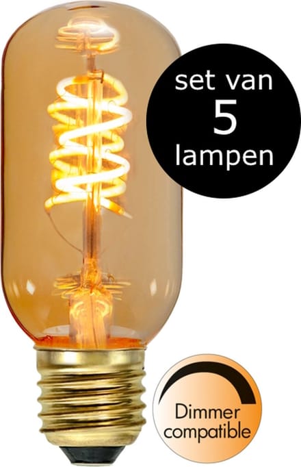 5-Pack | Staaflamp - E27 - 2.8W - Super Warm Wit - 2200K - Dimbaar