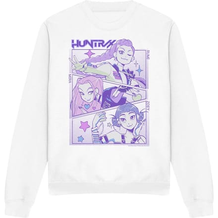 K-Pop Demon Hunters Unisex Adult Huntr/X Anime Sweatshirt (Wit)