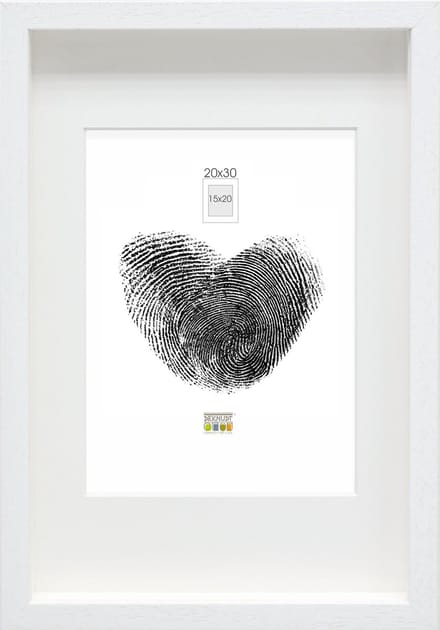 Deknudt Frames Fotolijst - wit met passe-partout - 15x20 cm / 20x30 cm
