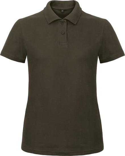 Dames Polo ID.001 Bruin merk B&C maat M