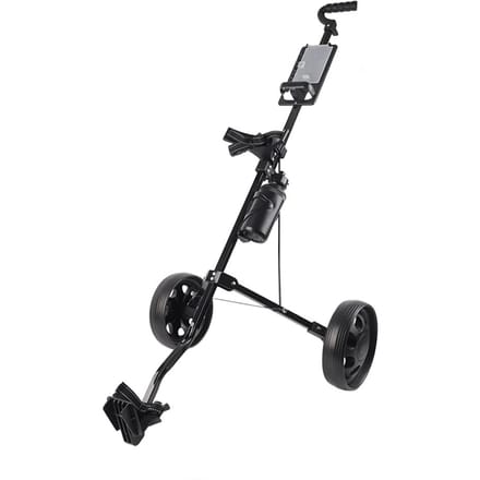 Chariot de Golf Pliable Multifonctionnel à 2 Roues Pousser Tirer Équipement de Parcours black