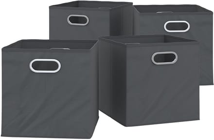 Vicco Opbergbox – 30 x 30 cm Set van 4 Antraciet