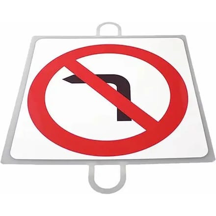 Verkeersverbodsbord nr. 5 (bocht naar links)