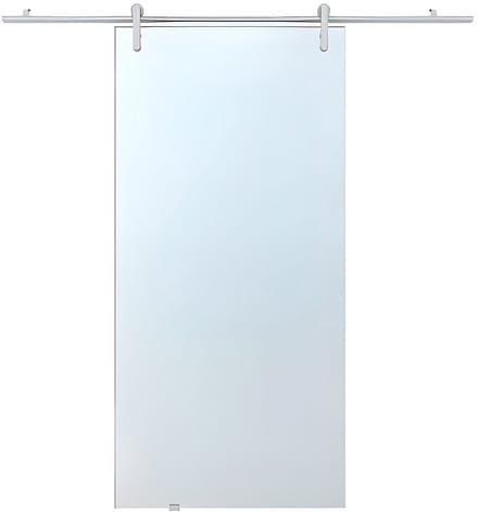 Vente-unique Schuifdeur met opbouwsysteem CLEAVER - H205 x L83 cm - Gehard glas