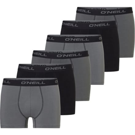 O'Neill Heren Boxershorts Trunks 6-Pack Zwart/Grijs - Maat S