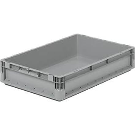 Lichte Eurobox ELB 6120, van PP, inhoud 23,3 l, zonder deksel, grijs