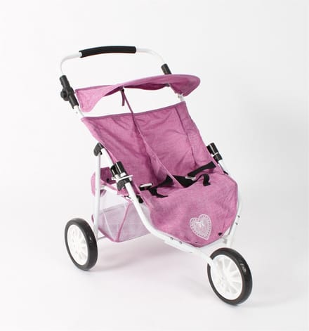 Jogger kinderwagen met 3 wielen voor 2 poppen