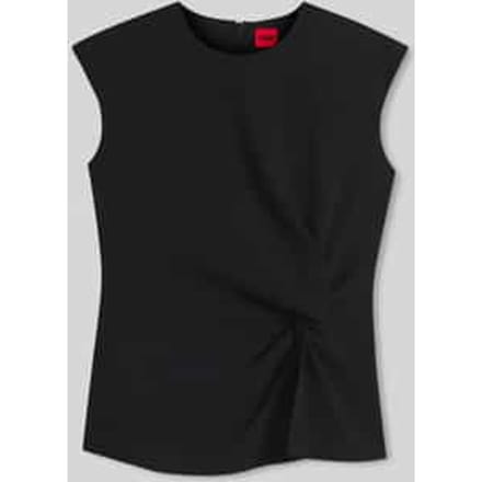 Regular fit blouse met korte mouwen met knoopdetail model 'Cathida'