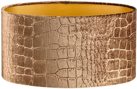 Lampenkap ovaal - 30x20x16cm - Croco bronze - gouden binnenkant
