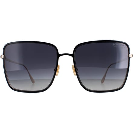 Tom Ford Heath FT0739 01D glanzend zwart grijs gepolariseerde zonnebril