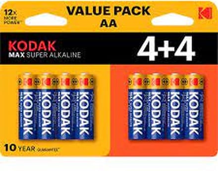 Kodak Max Super Alkaline AA-batterijen 8 stuks