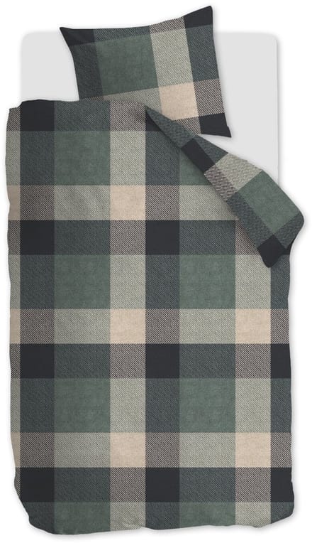 Beddinghouse Dekbedovertrek Flanel Dario Green 1 persoons