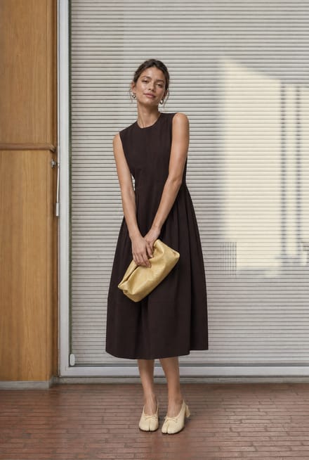 Heide dress technical jersey | Chocolate - Chocolate / S