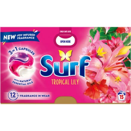 Surf 3-in-1 Tropische Lelie Wasdozen - 15 stuks.