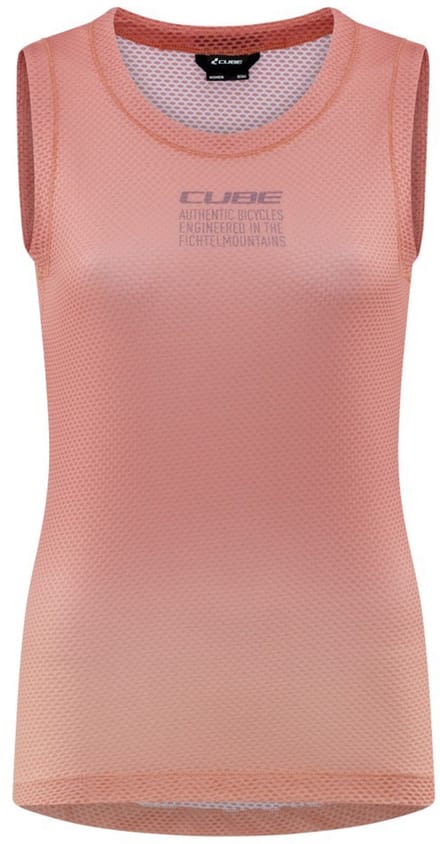 CUBE Fietsshirt WS BASELAYER SHIRT MESH SLEEVELESS CORAL L (40)